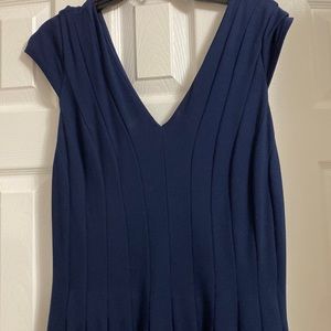 Navy pleated White House Black Market Dress